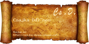 Csajka Dénes névjegykártya