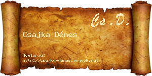 Csajka Dénes névjegykártya